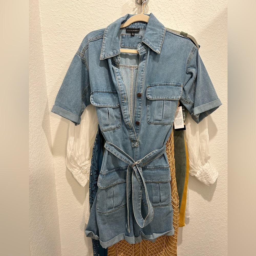Cute short romper #jluxlabel #denim